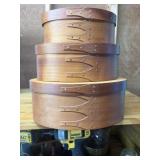 Set of 3 SHAKER Nesting Oval Wood Boxes