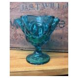 Vintage L.E. Smith Moon & Stars Turquoise Blue