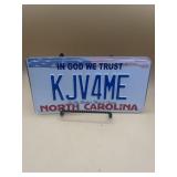 Vanity, North Carolina license plates, King James