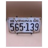 1965 Virginia license plate