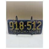 1955 North Carolina truck license plate