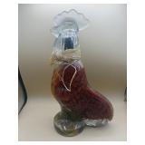 Rooster Animal-Shaped Glass Decanter Filled With