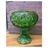 Vintage L.E. Smith Green 'Moon and Stars' Large