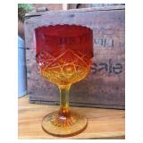 Amberina Viking Glass Yesteryear 8ï¿½ Goblet Ruby