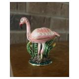 Jeweled / Enameled Pink Flamingo Hinged Trinket