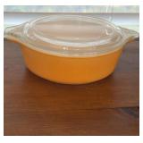Pyrex model 471 1 pint orange lidded casserole