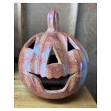 Glazed Terra Cotta Jack O Lantern Pumpkin