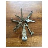 Vintage skeleton keys Nu Grape bottle shaped