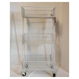 3 tier slim rolling wire storage cart new with