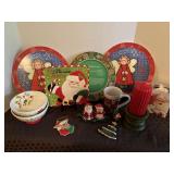 Christmas trays, plate, mug, bowls & decor
