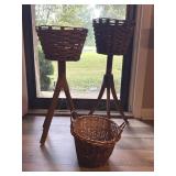 Vintage wicker basket planters