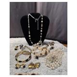 Goldtone Costume Jewelry black white gold