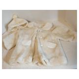 Vintage ivory faux fur baby coat with a matching