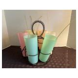 Cool set of vintage Tupperware tumblers in wire