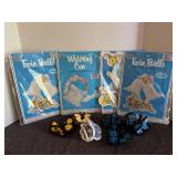 Vintage art tissue & butterfly magnets