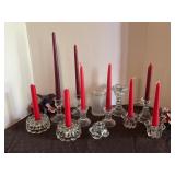 Vintage glass candlestick holders
