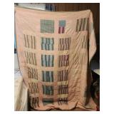 Hand Sewn Full Size Pink and grey Quilt