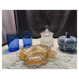 Pumpkin Lidded Cobalt Blue Tumbers Crystal Candy