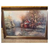 Vintage Robert Wood Print on board wood frame