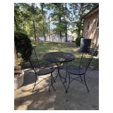 Metal 3 pc Table with Chair Patio aet