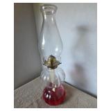 Vintage Oil Lamp with Double Pumpkin Design
