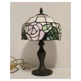 14' tall Tiffany style stained glass table lamp