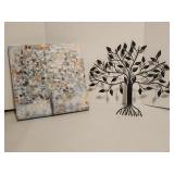 15x15' Dot tree Wall Art and 17x18 metal tree