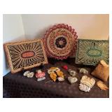 Vintage, Woven Straw Trivets & magnets