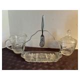 Anchor Hocking, Starburst, creamer, sugar bowl