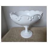 Vintage Indiana  Glass Pedestal Compote dish tear