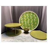 Vintage Lazy Susanï¿½s & Planter Avocado Green and
