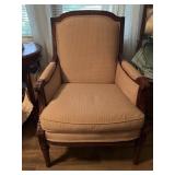 French style upholstered accent armchair.