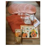 Beautiful burnt orange lot, tablecloths,