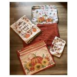 Beautiful, fall kitchen tablecloth, table,