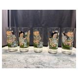 1976 Porky Pig Cartoon 5 Glasses