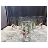 Christmas Snowmen/ Tree Matching 8 Glasses