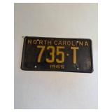 1965 North Carolina Car Tag