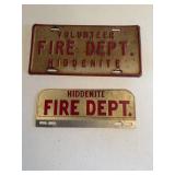 Volunteer Hiddenite Fire Dept Metal Tags