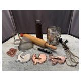 Vintage Kitchen Sifter Grater Egg Beater Cookie