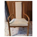 vintage wooden armchair with beautiful off white
