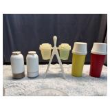 Vintage Tupperware Salt Pepper Shakers Mustard