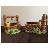 Vintage pottery vases, one not marked, other is