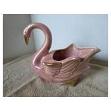 BEAUTIFUL! Vintage Pink Swan Planter