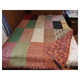 Machine sewn full/queen multi patterned patchwork