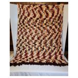 vintage handmade crochet burnt orange and brown