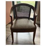 Vintage cane-back barrel armchair MCM 31x23x20