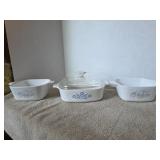 Vintage Corning Ware mix group 2 without lids and