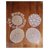 Four Gorgeous Crochet Doilies (flower doilie