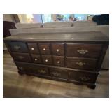 Heavy, solid wood multi drawer dresser