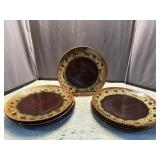 Vintage Brown Drip 9 plates